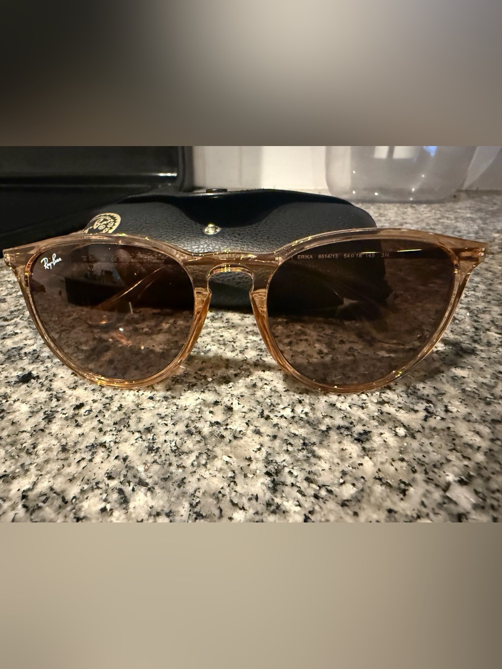 Brand NEW Ray-Ban Erika Sunglasses Transparent Brown Frame with Brown Lenses
